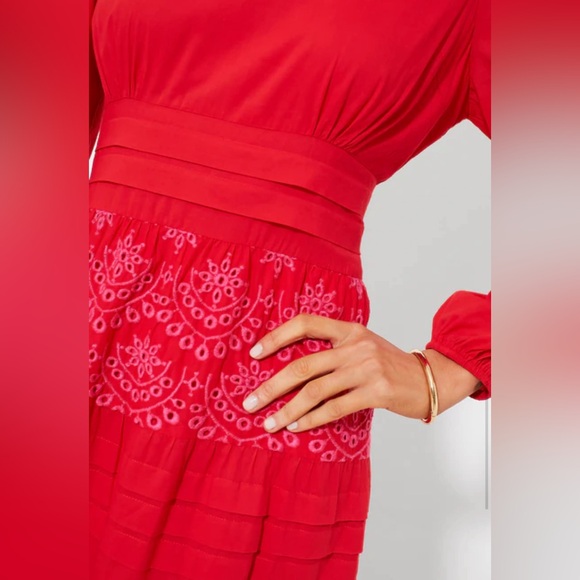 TUCKERNUCK (NWT) POMANDER PLACE - Red Eyelet Lola Maxi Dress in XXS - Picture 5 of 6